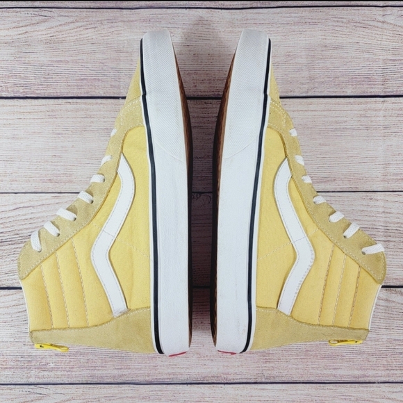 VANS Sk8-HI Yellow/ White Sneakers Size 7 Youth Kids - Picture 7 of 11